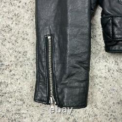 Vintage Biker Jacket Mens Medium Leather Motorcycle 80s Belted Asymmetric Zipper