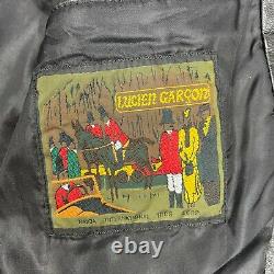 Vintage Biker Jacket Mens Medium Leather Motorcycle 80s Belted Asymmetric Zipper