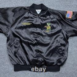 Vintage Biker Jacket Mens XL Black Satin Rat's Hole Chopper Biker 90s Germany