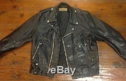 Vintage Biker Leather Harley Davidson 50's Black Jacket