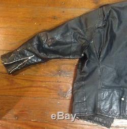Vintage Biker Leather Harley Davidson 50's Black Jacket