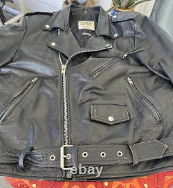 Vintage Biker Motorcycle Black LEATHER JACKET Thinsulate Belted Wilson Men M