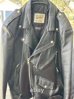 Vintage Biker Motorcycle Black LEATHER JACKET Thinsulate Belted Wilson Men M