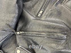 Vintage Biker Motorcycle Black LEATHER JACKET Thinsulate Belted Wilson Men M