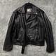 Vintage Bikers Choice Mens Black Leather Motorcycle Jacket Size 46 Heavyweight