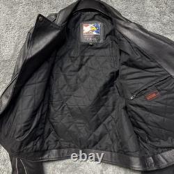 Vintage Bikers Choice Mens Black Leather Motorcycle Jacket Size 46 Heavyweight