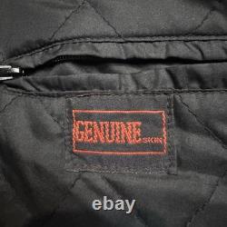 Vintage Bikers Choice Mens Black Leather Motorcycle Jacket Size 46 Heavyweight