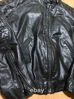 Vintage Black Brooks Biker Leather Jacket Mens Size 42 AD5