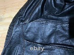 Vintage Black Brooks Biker Leather Jacket Mens Size 42 AD5