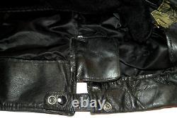 Vintage Black Horsehide Leather Nyc Police Jacket! Liner! 2-way Talon Zipper! 40