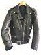 Vintage Black Leather Harley-Davidson Motorcycle / Bomber Coat Jacket size 36
