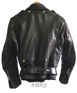 Vintage Black Leather Harley-Davidson Motorcycle / Bomber Coat Jacket size 36
