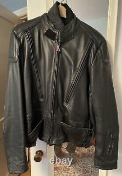Vintage Black Leather Hein Gericke Motorcycle Jacket+Excellent Condition+Size 44