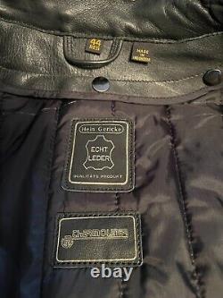 Vintage Black Leather Hein Gericke Motorcycle Jacket+Excellent Condition+Size 44