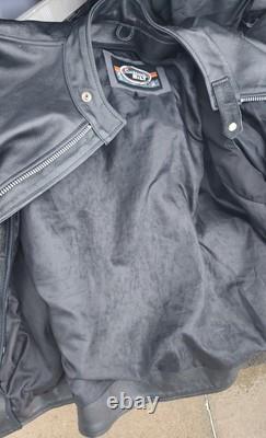 Vintage Black Leather Motorcycle Biker Jacket Bilt Size XXL Leather Jacket