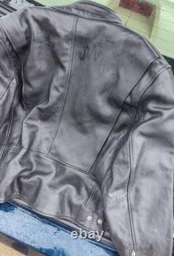 Vintage Black Leather Motorcycle Biker Jacket Bilt Size XXL Leather Jacket
