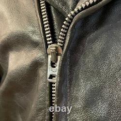 Vintage Black Leather Motorcycle Jacket Snakeskin Men Size Large Talon Zipper