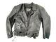 Vintage Black Leather Motorcycle Jacket TOP GEAR Size 46