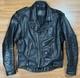 Vintage Bonus Genuine Leather Jacket Mens Sz 42 Motorcycle Biker Jacket Black