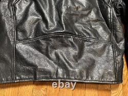 Vintage Bonus Genuine Leather Punk Rock Motorcycle Jacket Men's 46