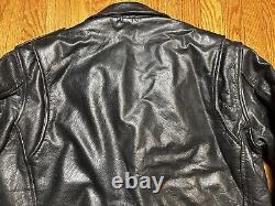 Vintage Bonus Genuine Leather Punk Rock Motorcycle Jacket Men's 46