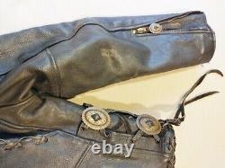 Vintage Branded Garments Heavy Black Leather Biker Motorcycle Jacket