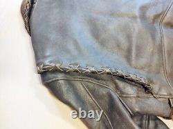 Vintage Branded Garments Heavy Black Leather Biker Motorcycle Jacket