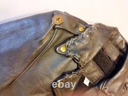 Vintage Branded Garments Heavy Black Leather Biker Motorcycle Jacket