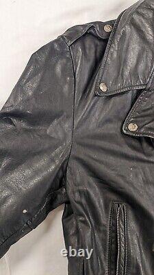 Vintage Branded Garments Leather Classic Motorcycle Jacket Size 40 Scovill Zip