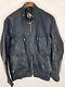 Vintage British Cycle Cafe Racer Motorcycle Leather Jacket Size Large