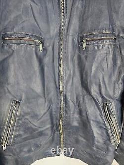 Vintage British Cycle Cafe Racer Motorcycle Leather Jacket Size Large