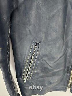 Vintage British Cycle Cafe Racer Motorcycle Leather Jacket Size Large