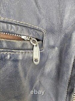 Vintage British Cycle Cafe Racer Motorcycle Leather Jacket Size Large
