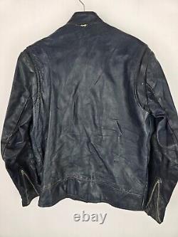 Vintage British Cycle Cafe Racer Motorcycle Leather Jacket Size Large
