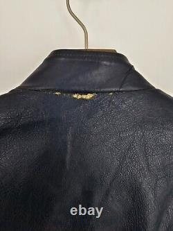 Vintage British Cycle Cafe Racer Motorcycle Leather Jacket Size Large