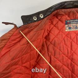 Vintage British Cycle Leather Cafe Racer Motorcycle Jacket Size Large Brown