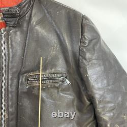 Vintage British Cycle Leather Cafe Racer Motorcycle Jacket Size Large Brown Vintage British Cycle Leather Cafe Racer Motorcycle Jacket Size Large Brown