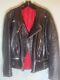 Vintage British black leather biker jacket Black Night Size 44