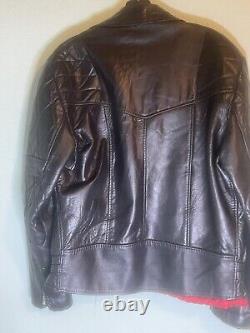 Vintage British black leather biker jacket Black Night Size 44