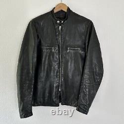 Vintage Brooks Cafe Racer Leather Motorcycle Biker Talon Jacket 39 Chest