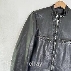 Vintage Brooks Cafe Racer Leather Motorcycle Biker Talon Jacket 39 Chest