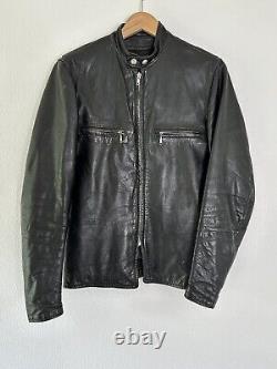 Vintage Brooks Cafe Racer Leather Motorcycle Biker Talon Jacket 39 Chest