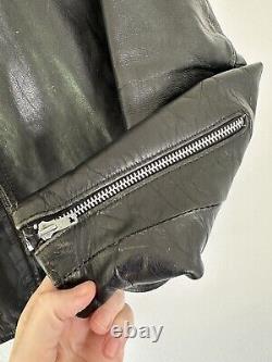 Vintage Brooks Cafe Racer Leather Motorcycle Biker Talon Jacket 39 Chest