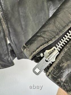 Vintage Brooks Cafe Racer Leather Motorcycle Biker Talon Jacket 39 Chest