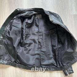Vintage Brooks Cafe Racer Leather Motorcycle Biker Talon Jacket 39 Chest