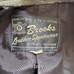 Vintage Brooks Cafe Racer Leather Motorcycle Biker Talon Jacket 39 Chest