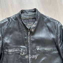 Vintage Brooks Cafe Racer Leather Motorcycle Biker Talon Jacket 39 Chest