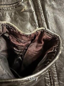 Vintage Brooks Cafe Racer Leather Motorcycle Biker Talon Jacket 39 Chest