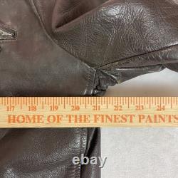 Vintage Brooks Cafe Racer Men's Brown Leather Motorcycle Jacket Size 42 60s