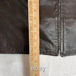 Vintage Brooks Cafe Racer Men's Brown Leather Motorcycle Jacket Size 42 60s